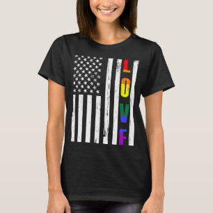 Camiseta EUA: Bandeira da América LGBT Lésbica Lésbica Orgu