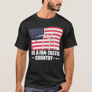 Camiseta EUA Bandeira EUA Um País Tástico De Ventilador