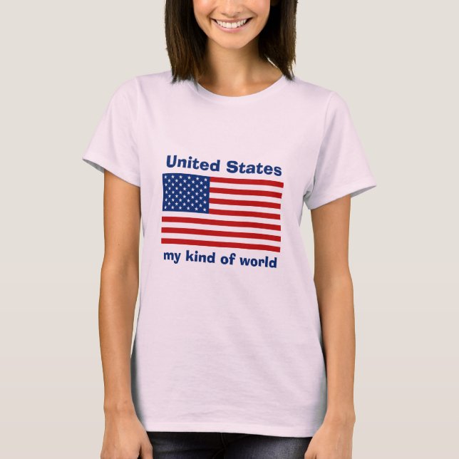 Camiseta EUA Bandeira + Mapa + Texto (Frente)