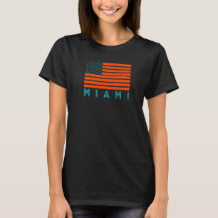 Camiseta EUA Bandeira Miami OrangeTeal-GreenBlue Miami FL A