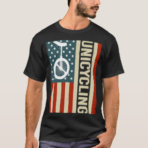 Camiseta EUA Bandeira monociclo uniciclista monociclo para