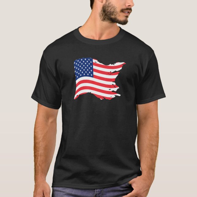 Camiseta EUA Bandeira Patriótica Americana Para Homens Meni (Frente)