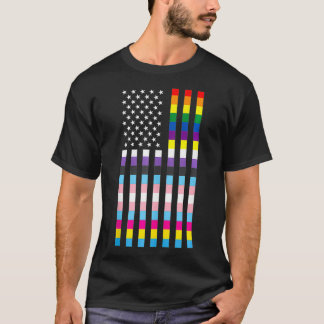 Camiseta EUA Bandeira Patriótica Trans Gay não Binário Pans