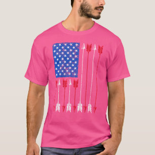 Camiseta Eua Bowhuning Archer Arrows Patriótica American Fl
