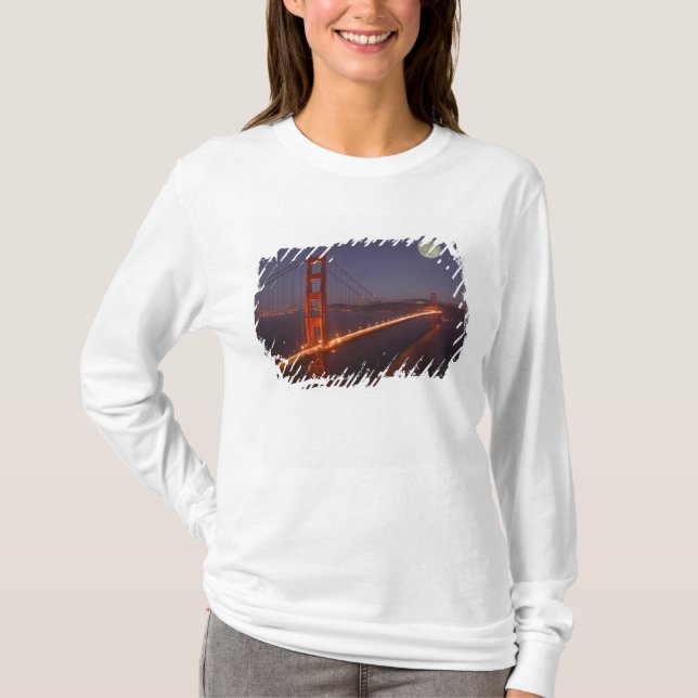 Camiseta EUA, Califórnia, Marin. Nascer da lua sobre o (Frente)