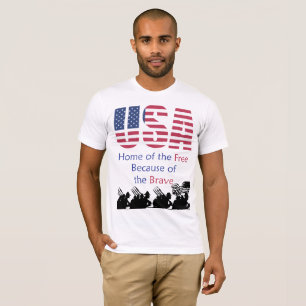 Camiseta EUA - Casa do livre devido ao bravo