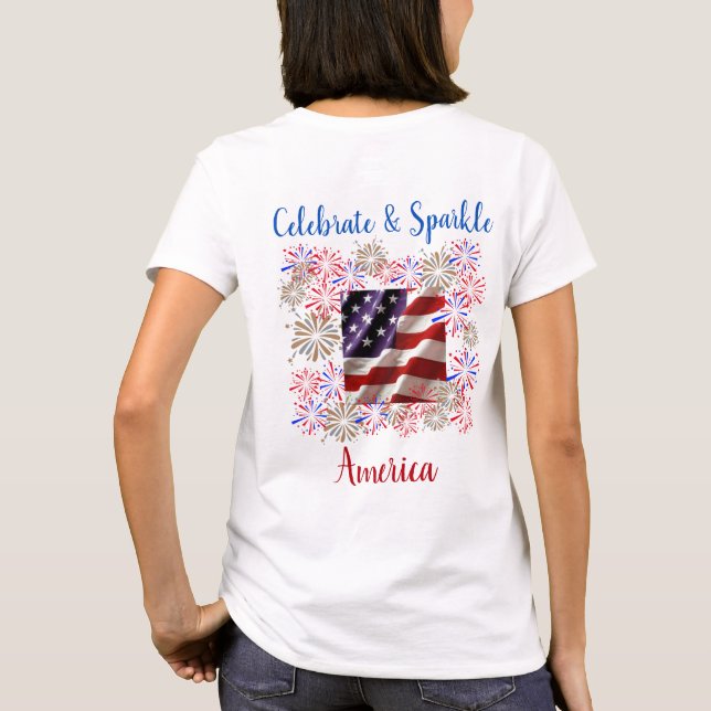 Camiseta EUA Celebre e Sparkle Design (Verso)