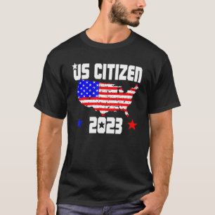 Camiseta EUA CIDADÃO 2023 Mapa Americano Bandeira Cidadã Am