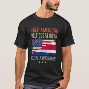 Camiseta EUA Costa Rica Bandeira Half American Half Costa R