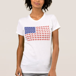 Camiseta EUA Dachshund American Flag