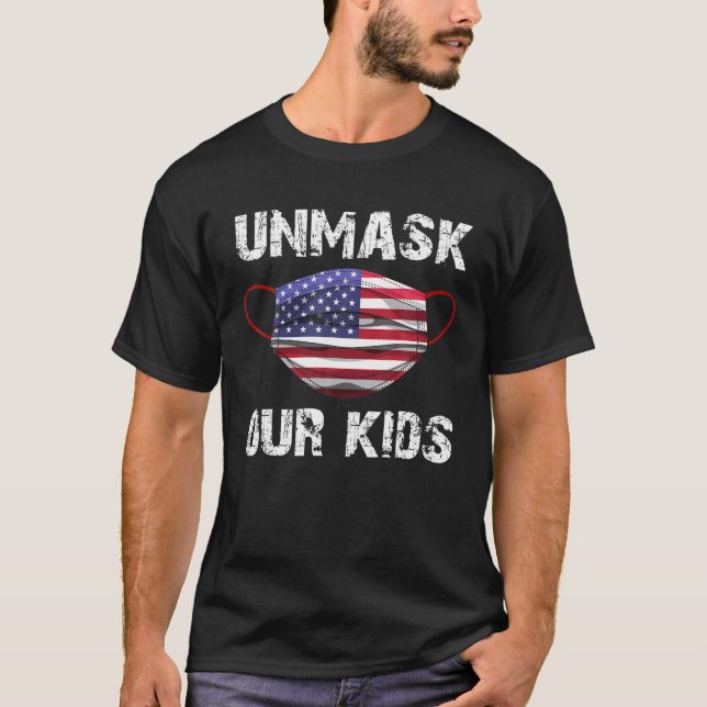 Camiseta EUA desmascara nossos filhos americanos (Frente)