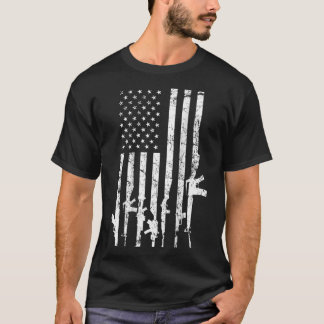 Camiseta EUA Distante Flag Guns Pro Gun - Alteração do segu