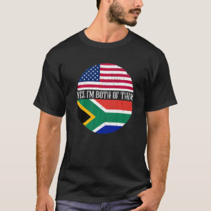 Camiseta EUA e África do Sul Sinalizam Sim Eu sou Ambos