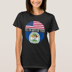 Camiseta EUA e Belize Vintage Sinalizadores Sim Eu sou Ambo
