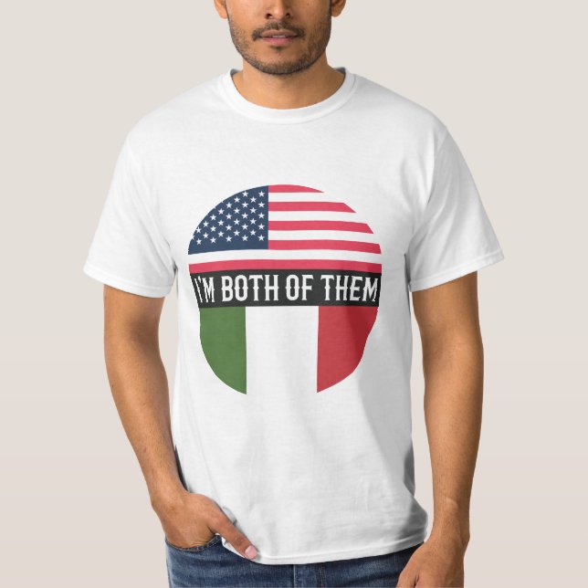 CAMISETA EUA E ITÁLIA PAVILHÕES EU ESTOU AMBOS DELES (Frente)