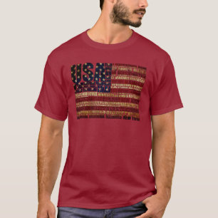 Camiseta EUA e seus estados federais em estrelas e faixas