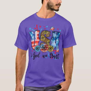 Camiseta EUA Em Deus Confiamos Em 4 De Julho, Leopardo De G