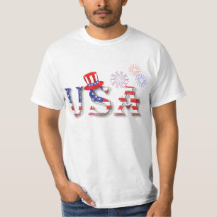 Camiseta EUA em Estrelas e Stripes