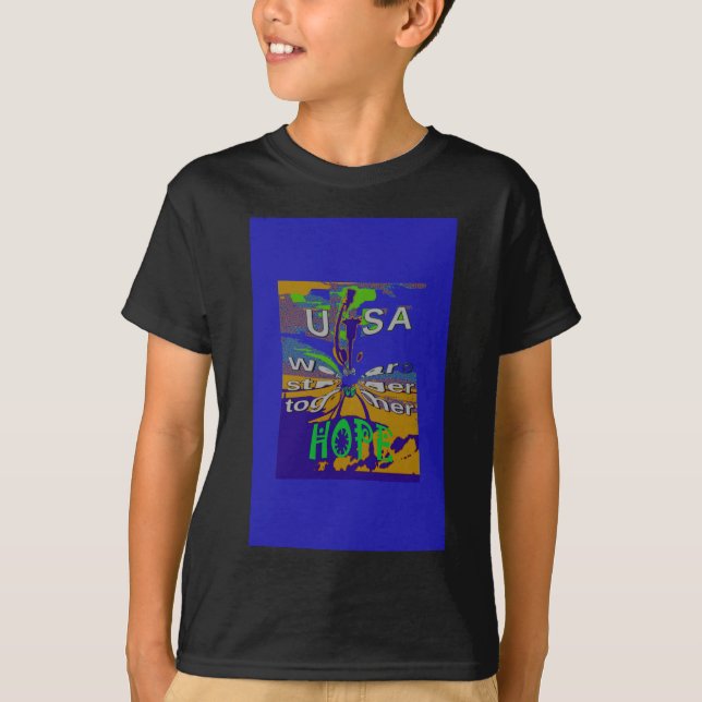 Camiseta EUA esperam mais forte juntos (Frente)