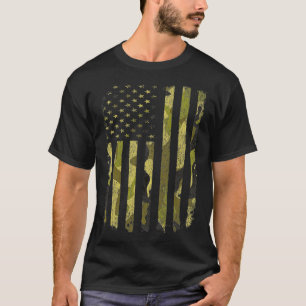 Camiseta EUA Flag Camo Camoue Militar DD214 Quitação DD21