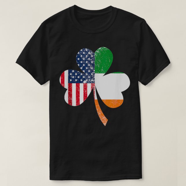 Camiseta EUA Flag EUA Irish Flag Gifts Irlanda (Frente do Design)
