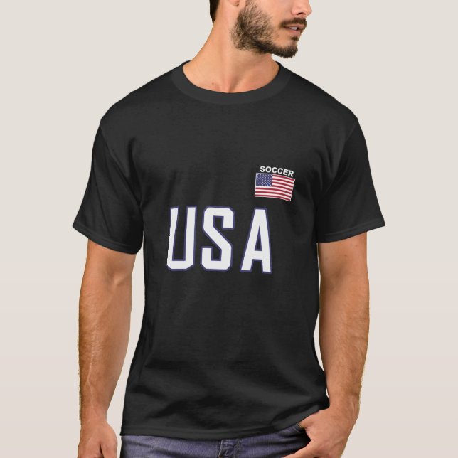 Camiseta EUA Flag Soccer Team Equipamento de Futebol Legal  (Frente)