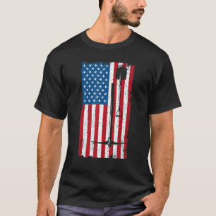 Camiseta EUA Flag Underground Mining Miner Ax