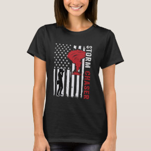 Camiseta EUA Flag United States Tornado Storm Chaser Meteor
