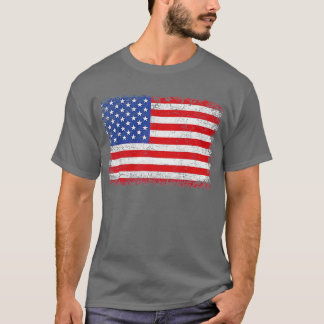 Camiseta EUA Flag Vintage American Flag for Men Women Kids