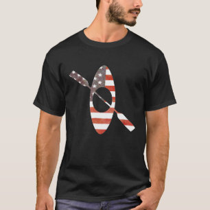 Camiseta EUA Flag Vintage Kayak Kayaking Paddling Water Spo