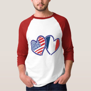 Camiseta EUA França Love Hearts
