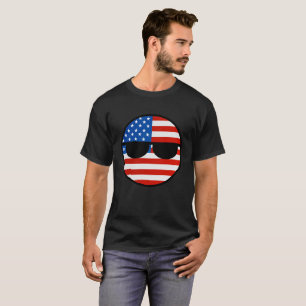Camiseta EUA Geeky de tensão engraçados Countryball