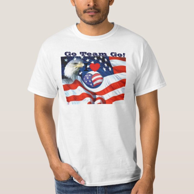 Camiseta EUA,Go Team Go! (Frente)