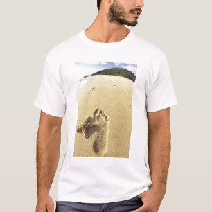 Camiseta EUA, Havaí, Maui, Praia de Makena, Pegada e