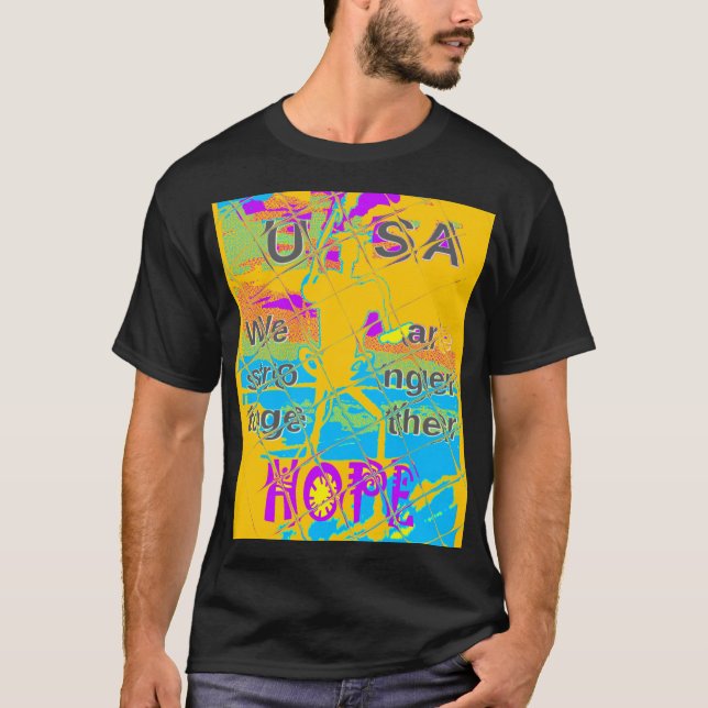 Camiseta EUA Hillary Hope Fortalece Juntos (Frente)