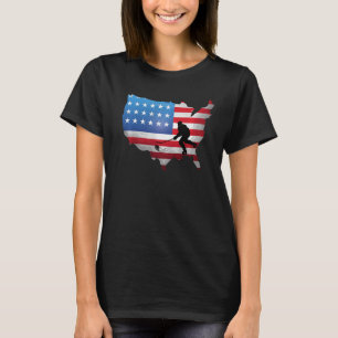 Camiseta EUA Hockey com gelo EUA Prática de Bandeira Mulher