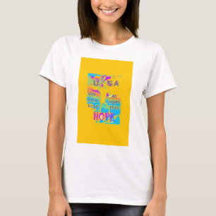 Camiseta EUA Hope: Design Texturizada Colorida