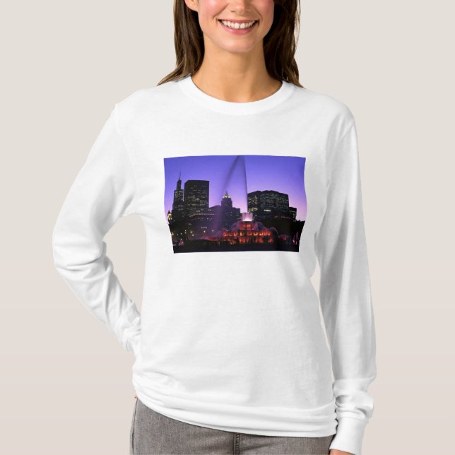 Camiseta EUA, IL, Chicago. Fonte Buckingham em Grant (Frente)