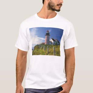 Camiseta EUA, Maine, Lubec. Farol de Cabeça Oeste Quoddy