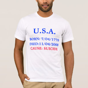 CAMISETA EUA, NASCER: 7/04/1776, CAUSA: O SUICÍDIO, MORREU
