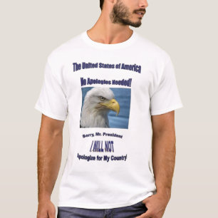 Camiseta EUA nenhumas desculpas
