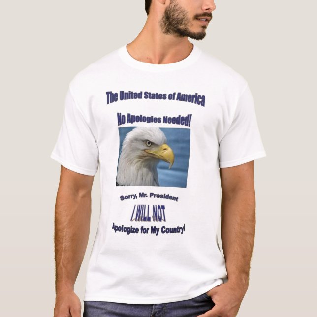 Camiseta EUA nenhumas desculpas (Frente)