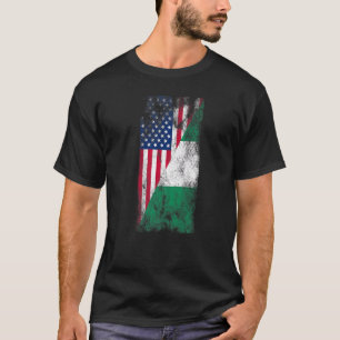 Camiseta Eua Nigéria Flags Estados Unidos Da América Nigeri