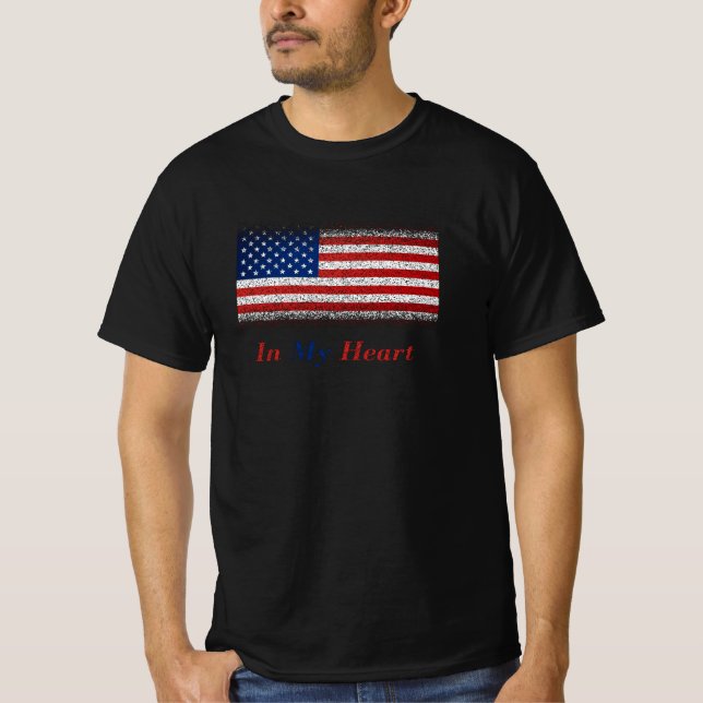 Camiseta EUA no meu pavilhão Heart United State (Frente)