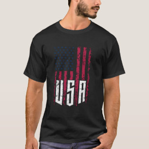 Camiseta EUA Patriotic American Vintage US Flag 4 de julho