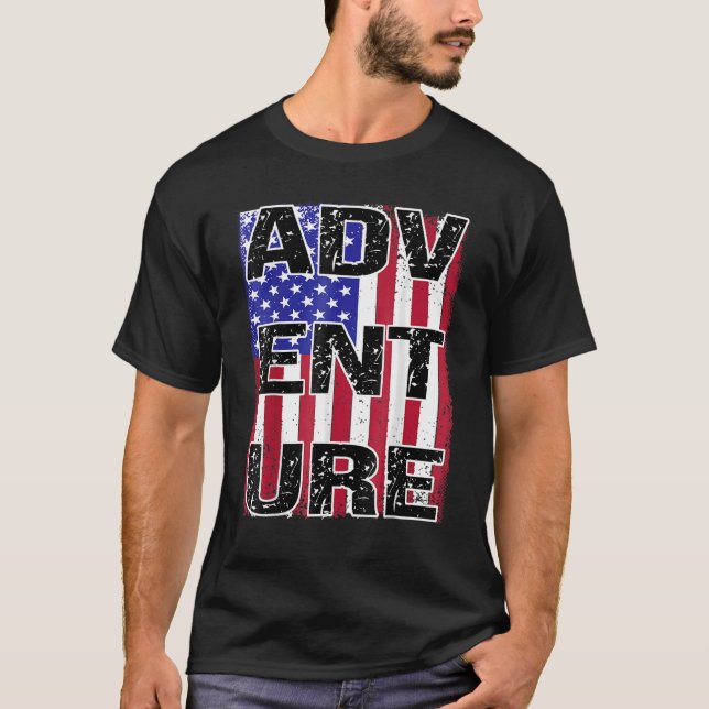 Camiseta EUA Patriotic Flag Viagem Adventure Nature Wild Ou (Frente)