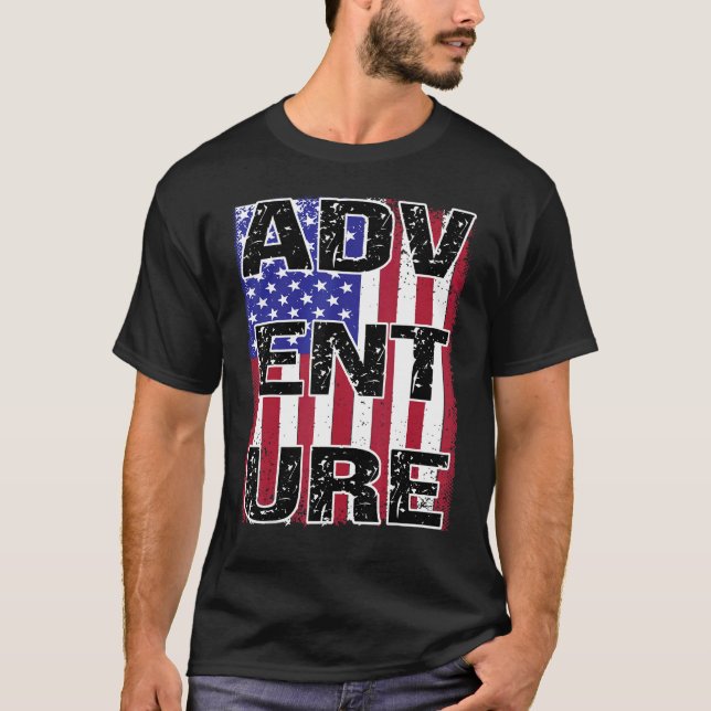 Camiseta EUA Patriotic Flag Viagem Adventure Nature Wild Ou (Frente)