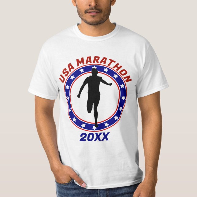 Camiseta EUA Patriotic MARATHON / RELAY RUN (Frente)