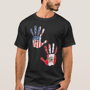Camiseta EUA Peru Shirt Handprint & Flag Ortopolho Ame Peru