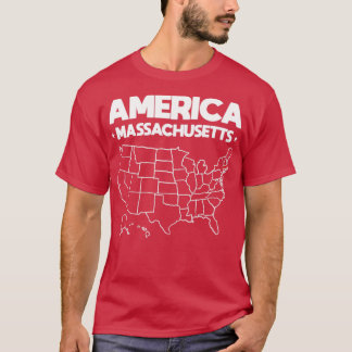 Camiseta EUA presente Estado de Massachusetts
